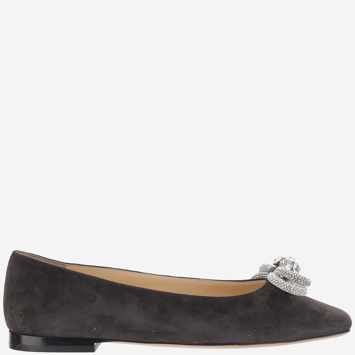Mach &amp; Mach Suede Ballet Flats With Double Bow