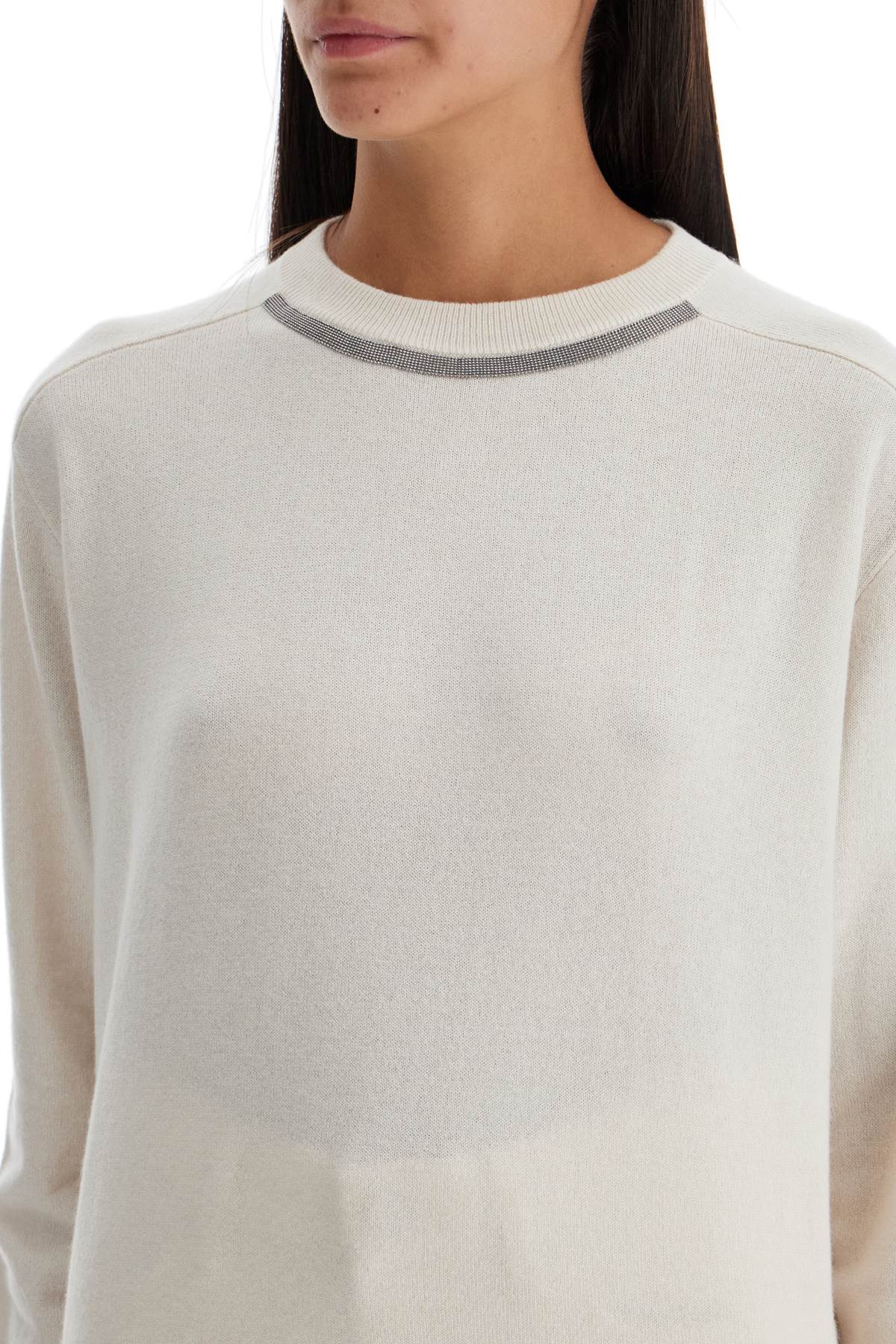 Brunello Cucinelli Cashmere Crewneck Pullover In Butter