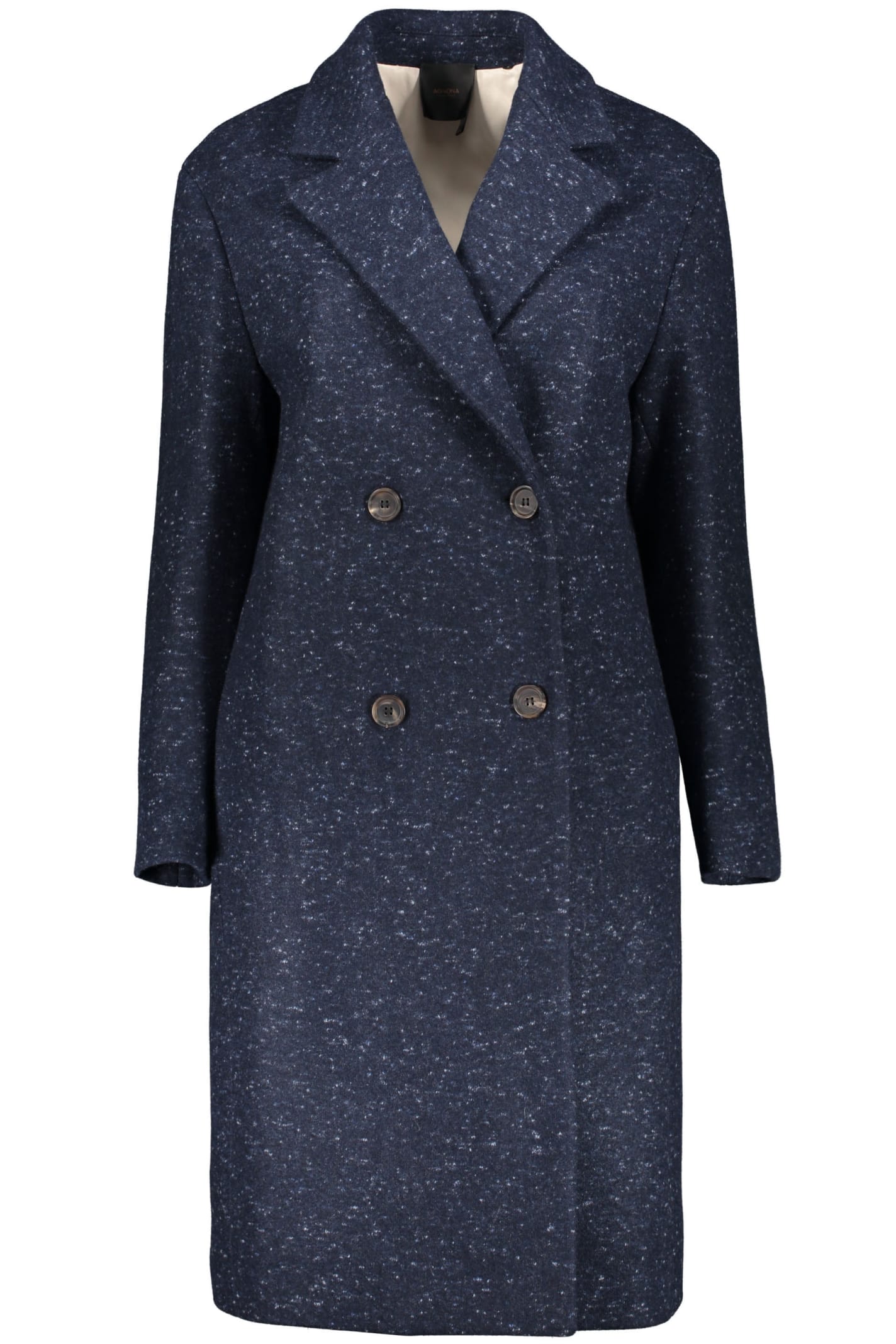 Shop Agnona Double-breasted Cashmere Coat In Blue