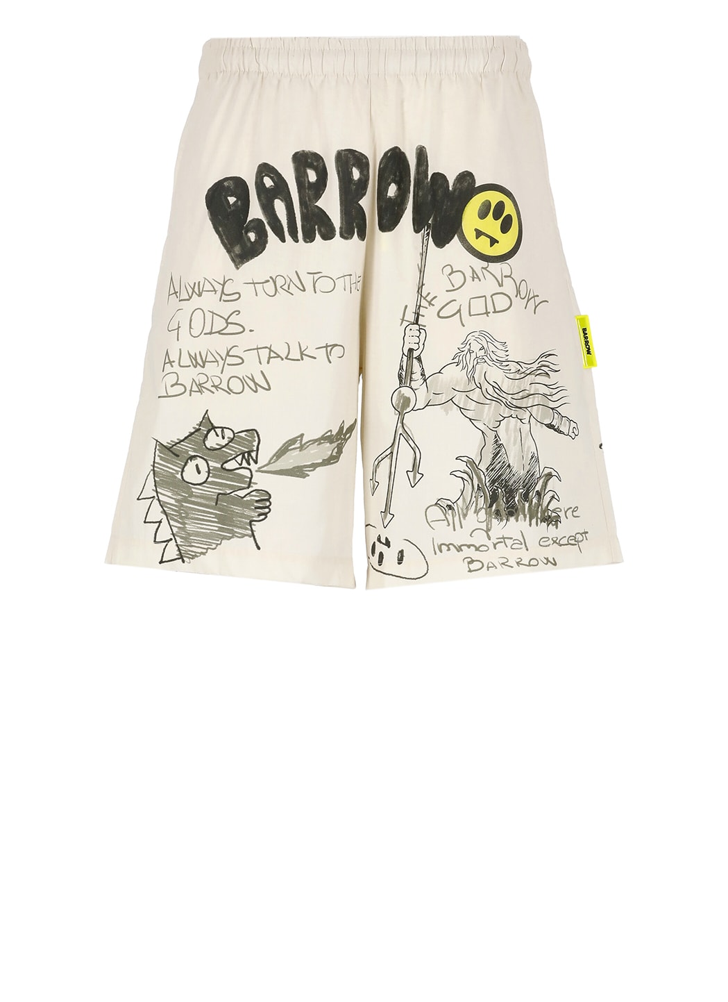 Shop Barrow Bermuda With Print In Bianco Sporco