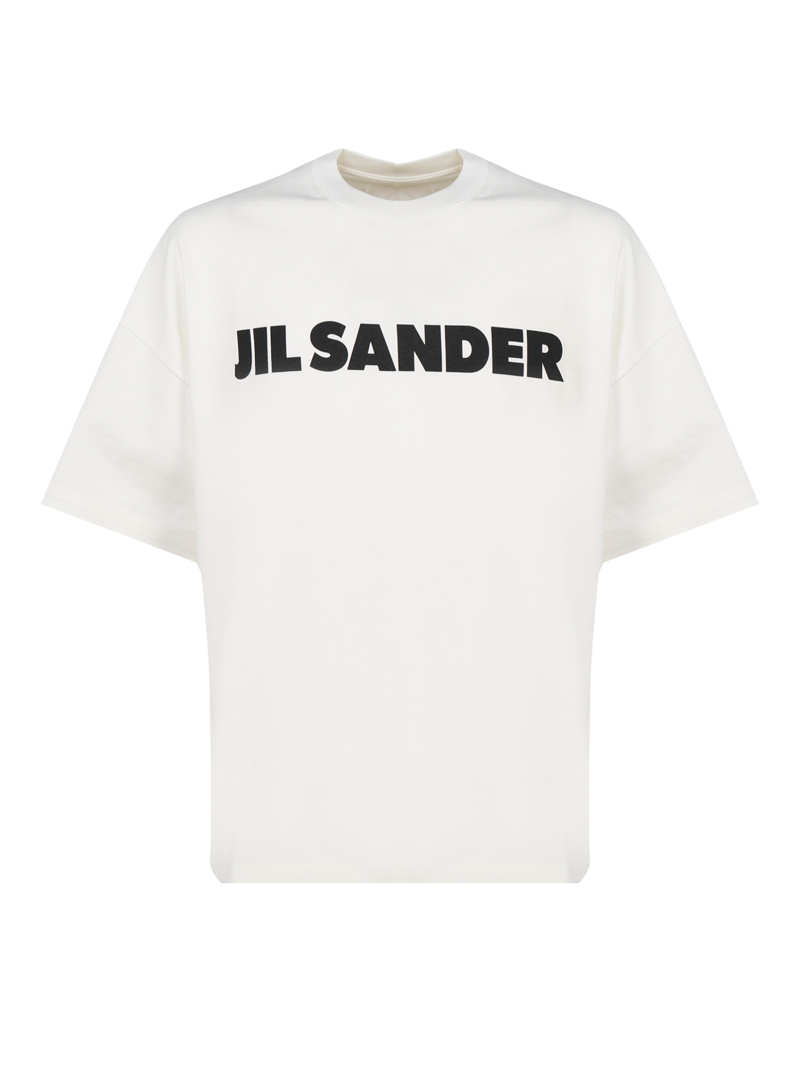 Shop Jil Sander T-shirt  Logo In Porcelain