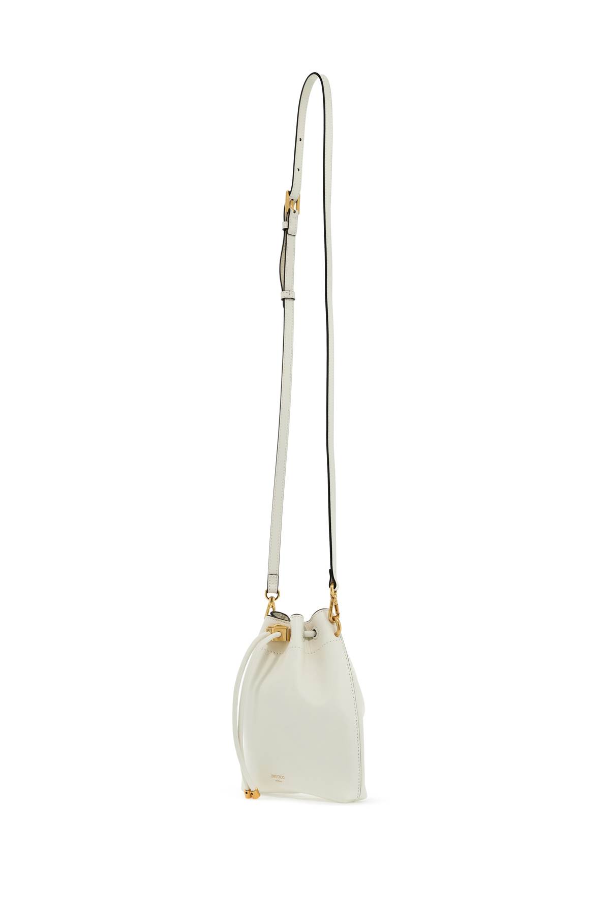 Shop Jimmy Choo Bon Bon Bucket N/s Shoulder Bag In Latte Gold (white)