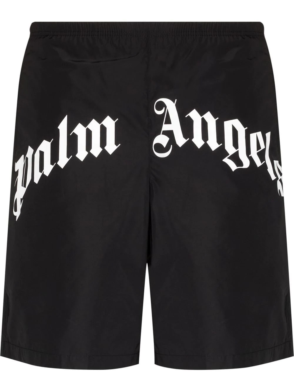 Palm Angels Man Black Swim Shorts With Maxi Front Logo