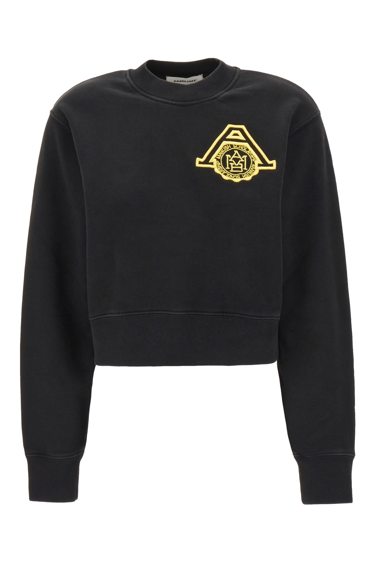 Ambush Ribbed Crew-neck Cotton Sweatshirt In Tap Show Y