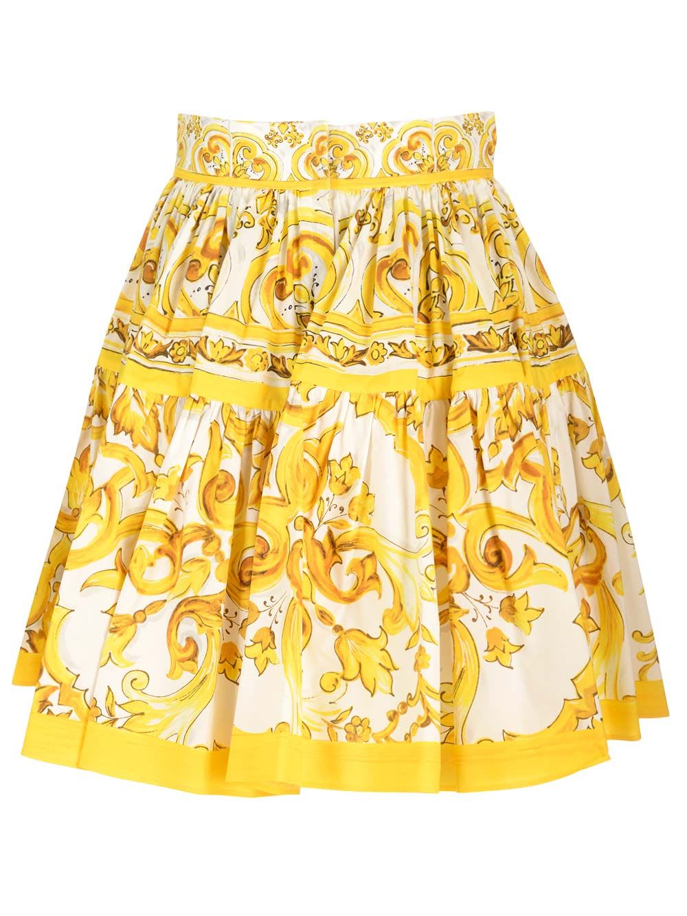 Shop Dolce & Gabbana Short Circle Skirt In Yellow