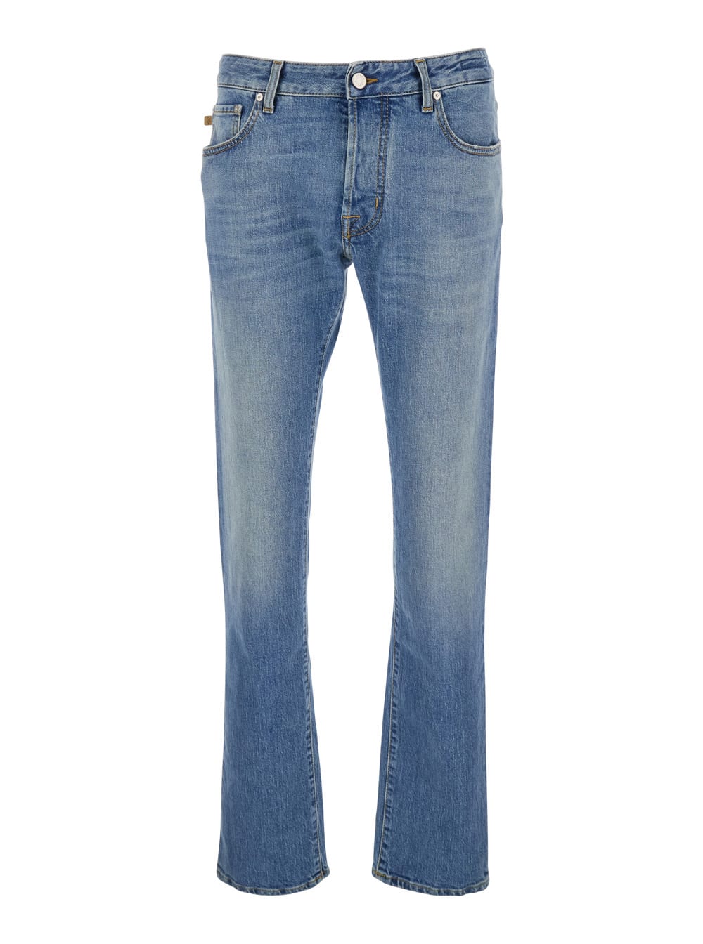 Jacob Cohen bard Light Blue Five Pocket Jeans With Logo Patch On The Back In Denim Man