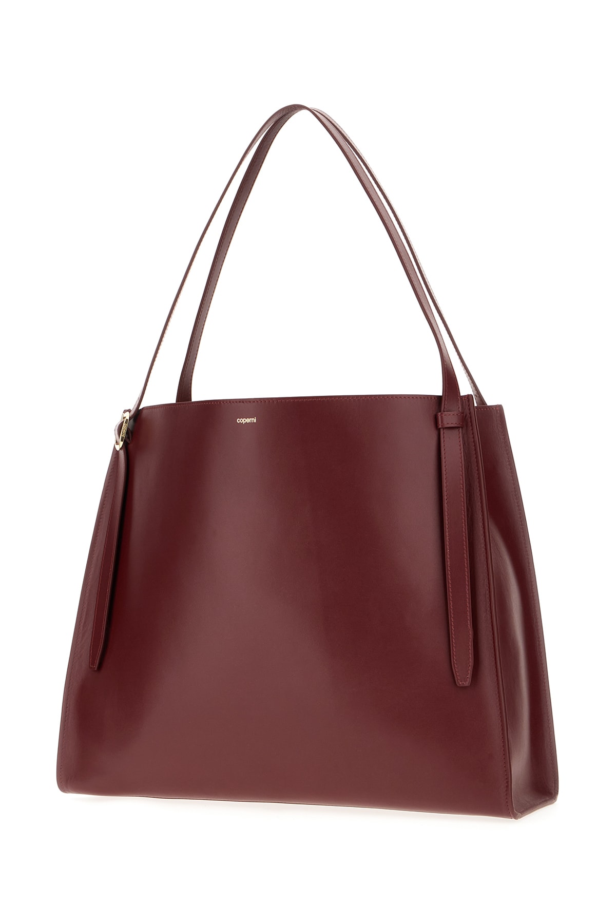 Shop Coperni Burgundy Leather Belt Shopping Bag In Red