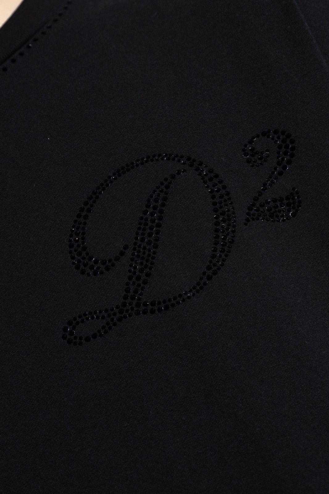DSQUARED2 DSQUARED2 T-SHIRT WITH SHIMMERING CRYSTALS