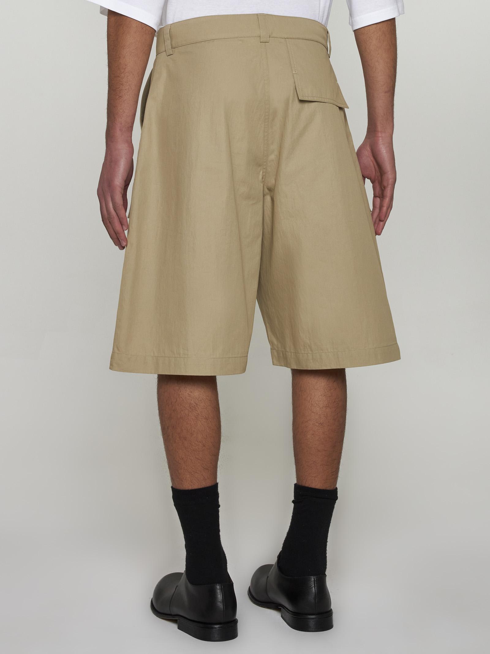 Shop Studio Nicholson Tiller Cotton-blend Shorts In Beige