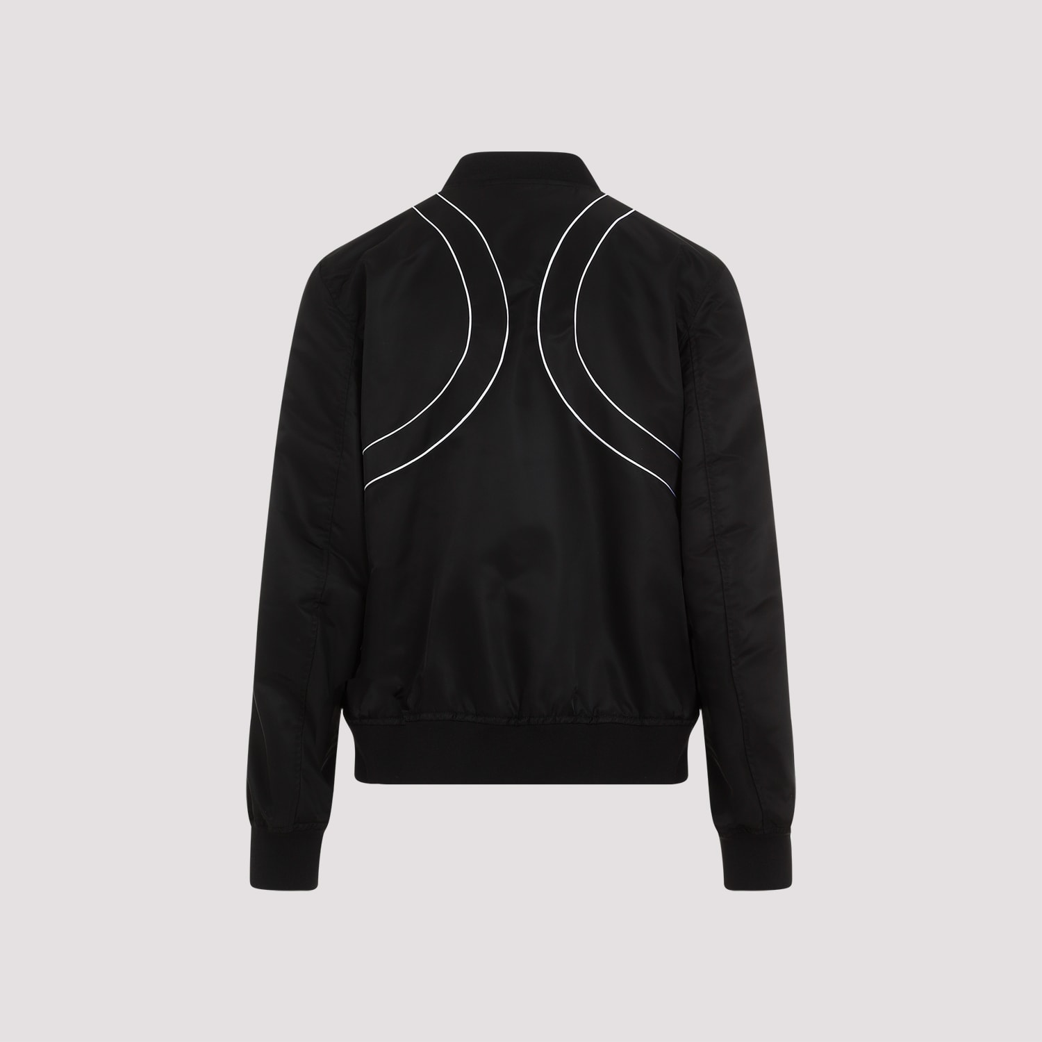 Shop Alexander Mcqueen Piping Harness Bomber In Black