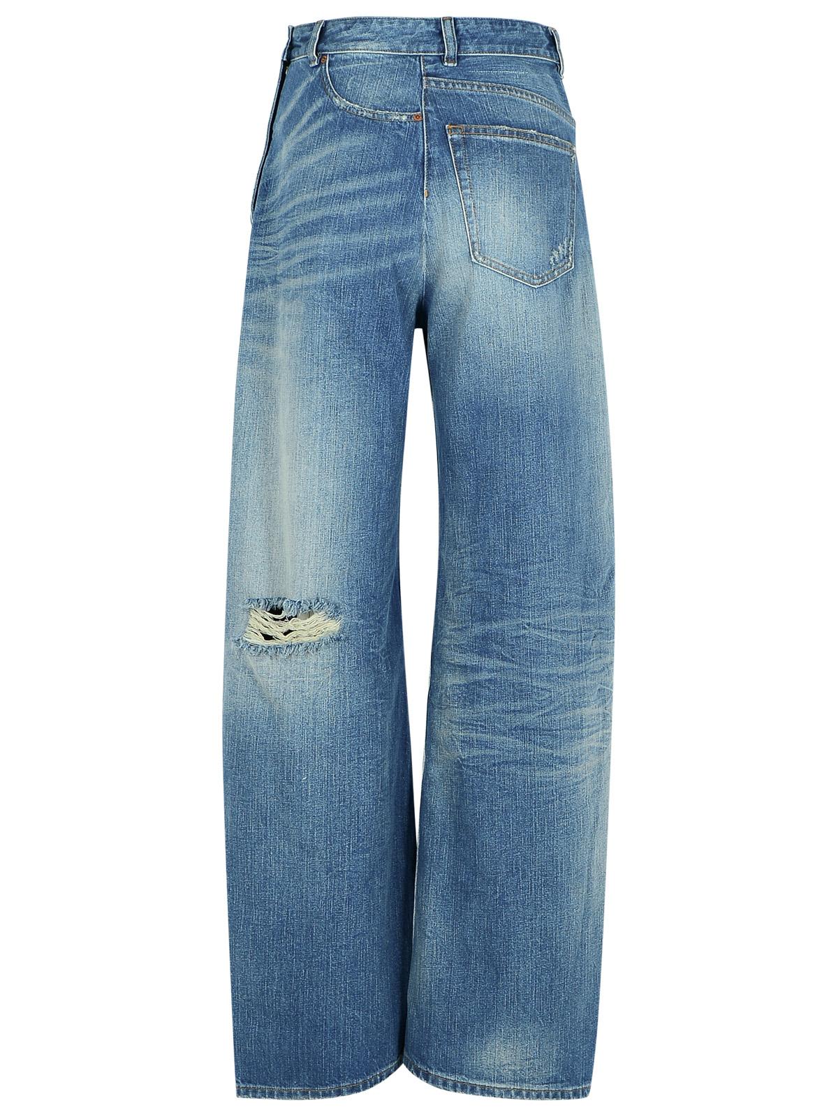 Shop Mm6 Maison Margiela Reverse Blue Denim Jeans