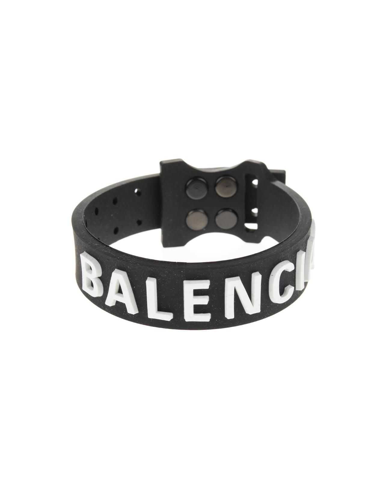 Balenciaga Woman Black Rubber Tag Bracelet