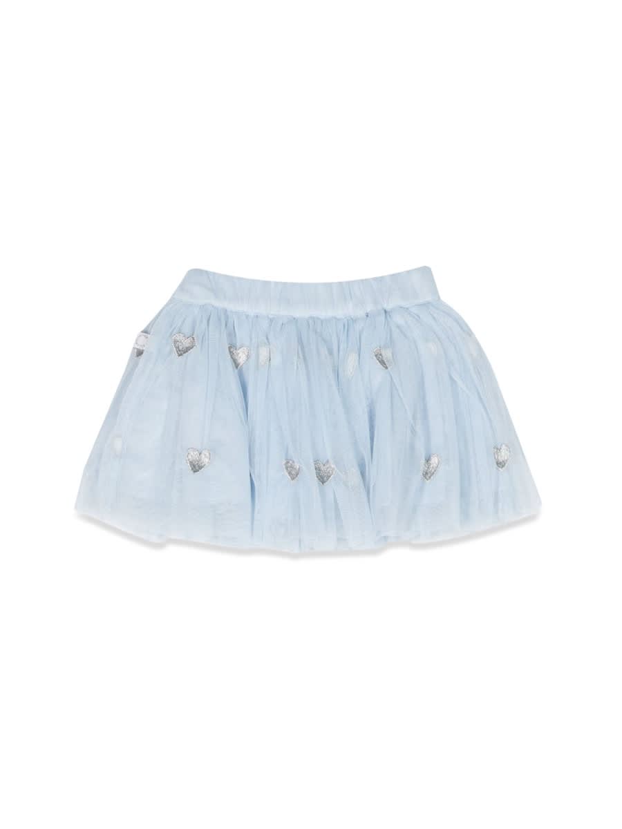 Shop Stella Mccartney Skirt With Embroidery In Baby Blue