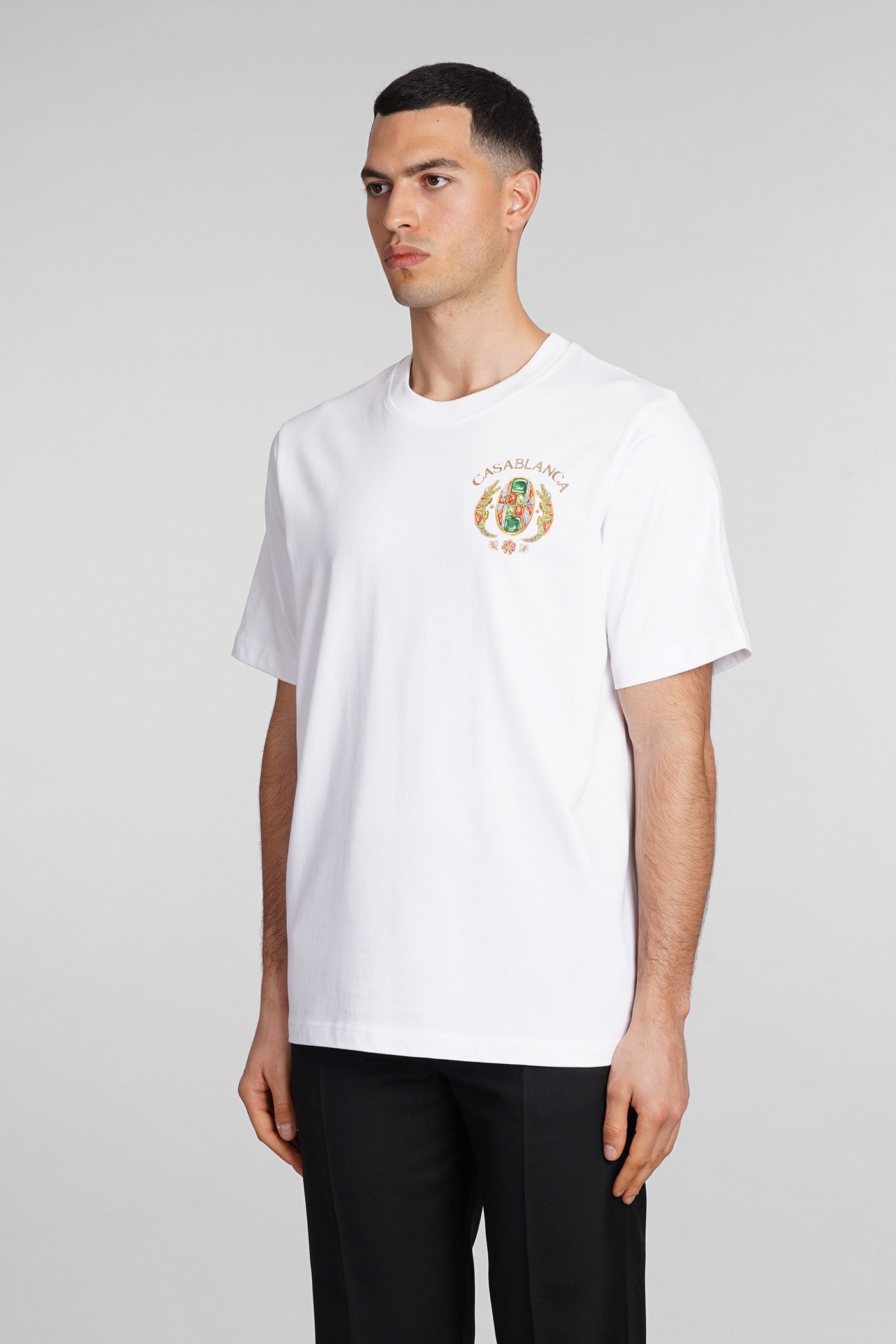 Shop Casablanca T-shirt In White Cotton