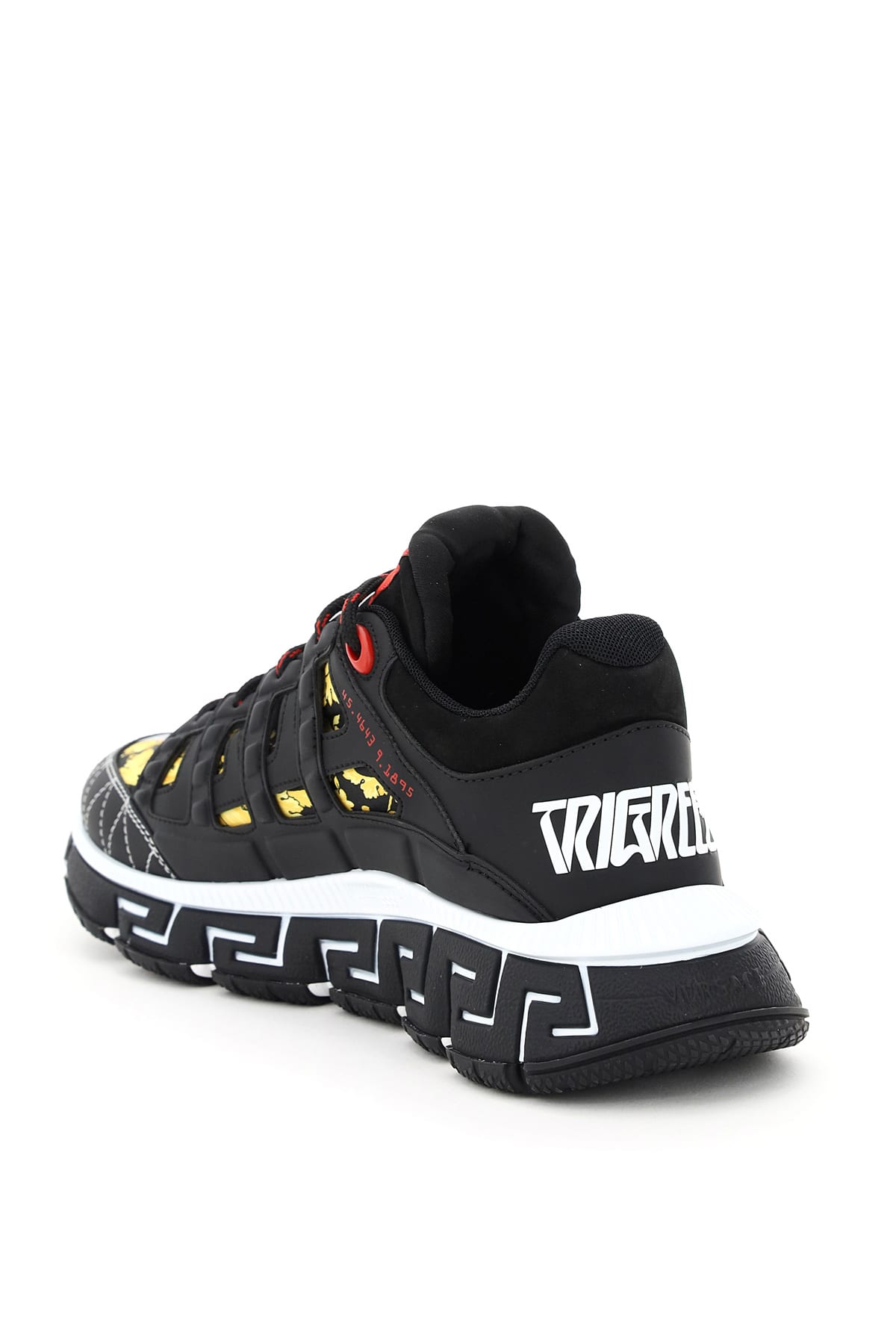 Shop Versace Trigreca Sneakers In Black/yellow