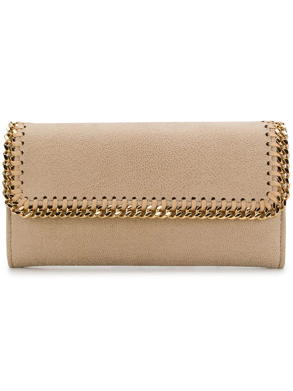 Stella McCartney Beige And Gold Continental Falabella Wallet