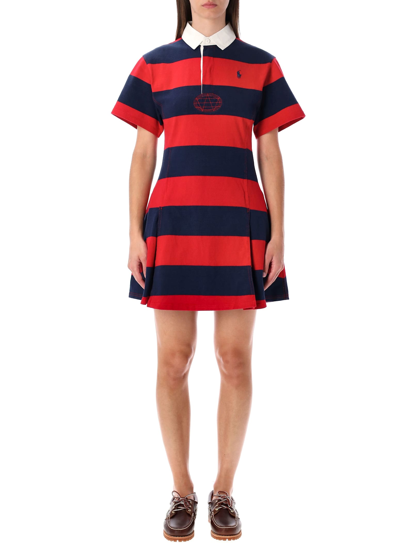 Polo Ralph Lauren Striped Cotton Rugby Dress In Multi