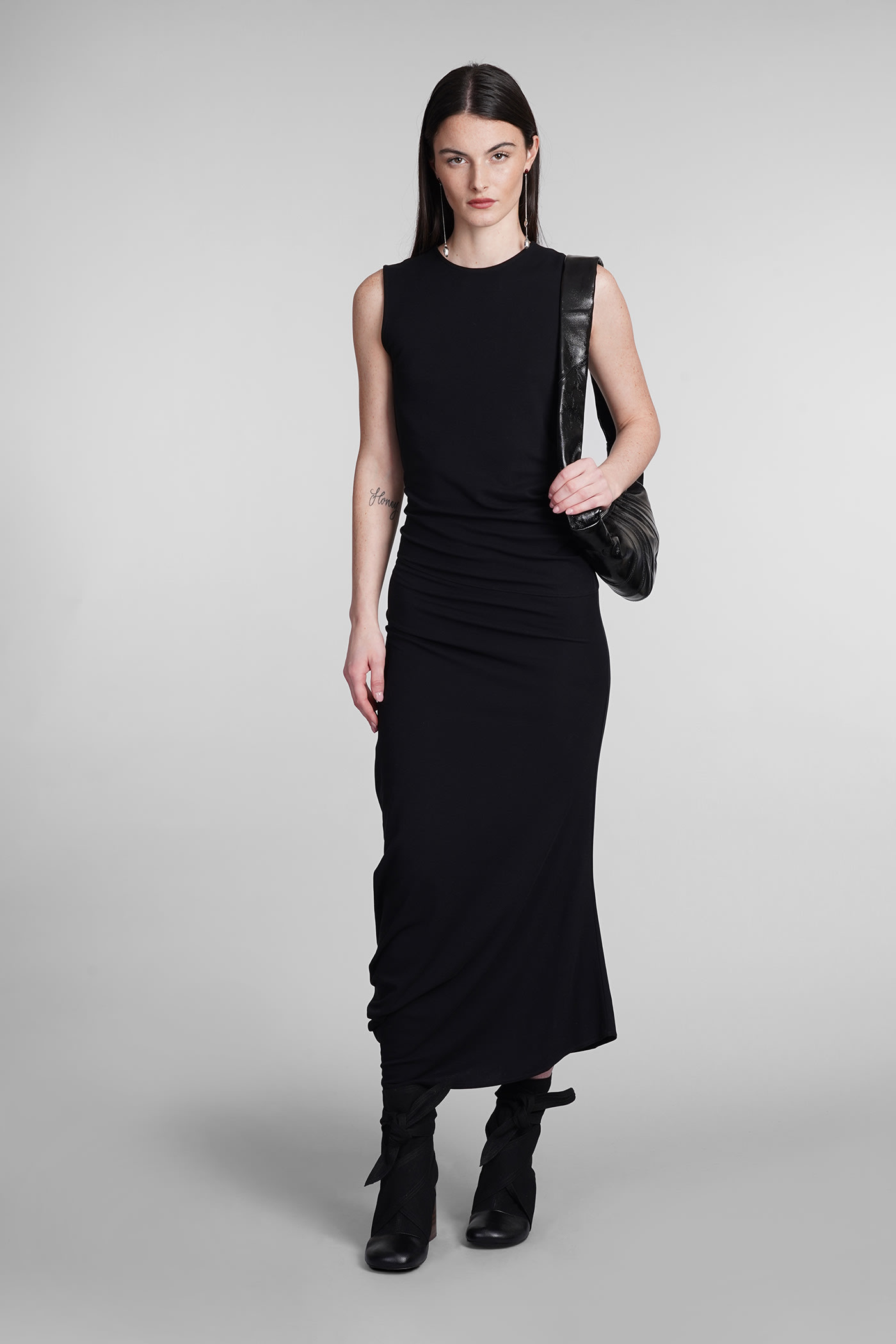 Shop Lemaire Dress In Black Cotton