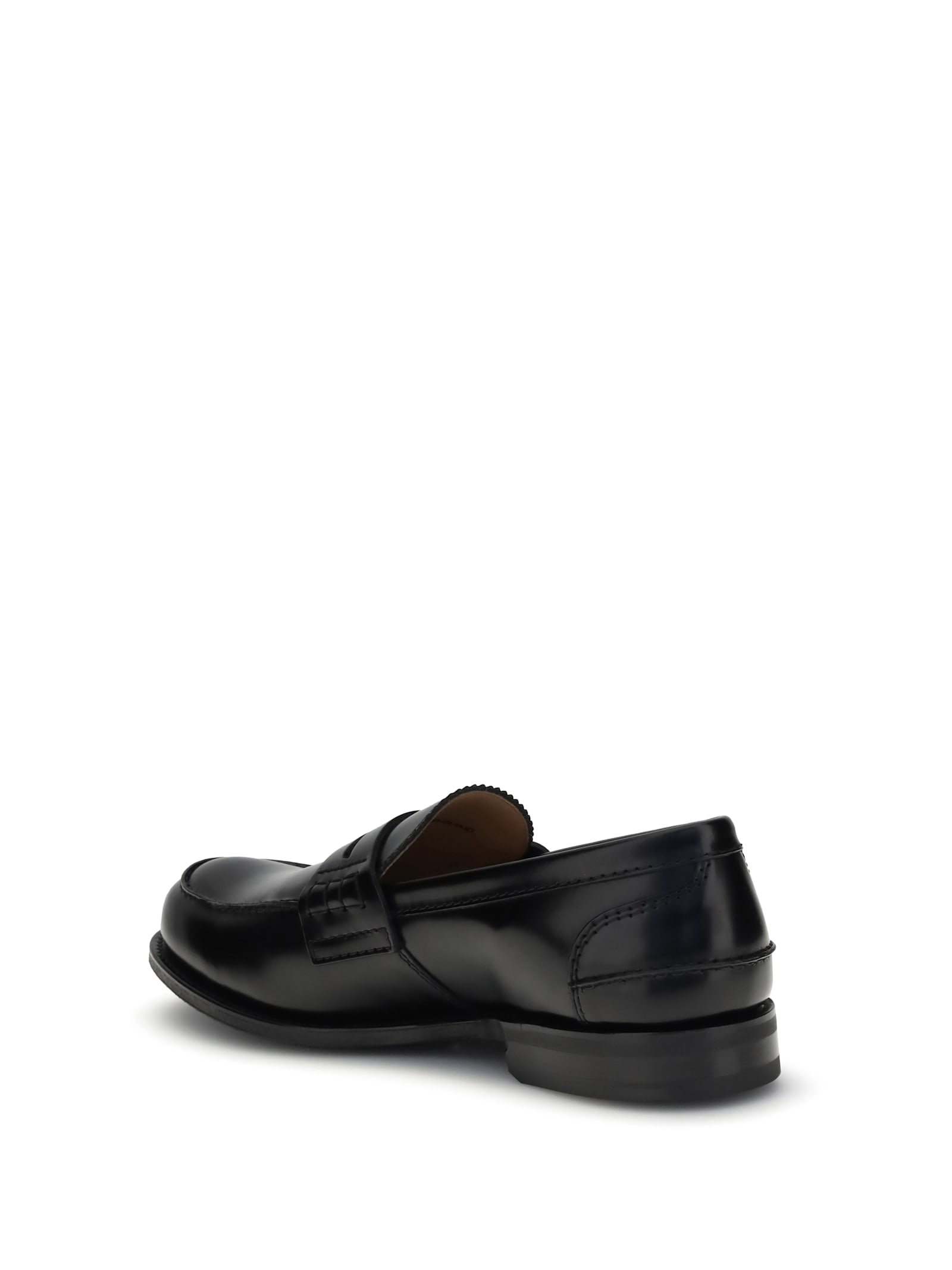 Church's Black Moccasin Flat Shoes With Elegant Detailing For Modern Men In Black