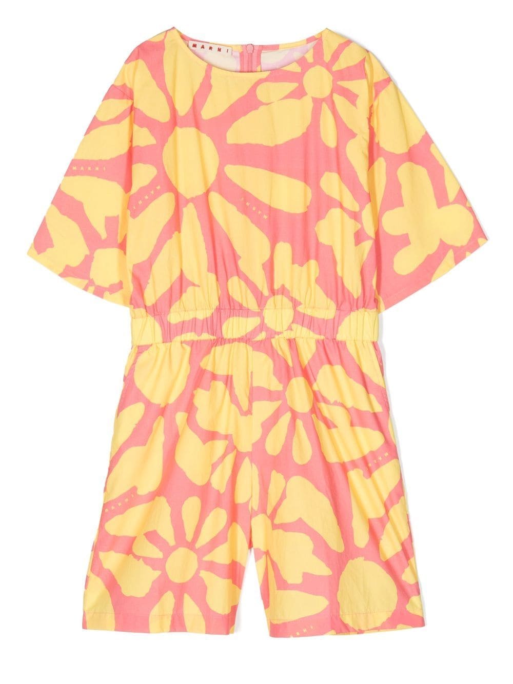 Marni Kids' Mj113f Midi Dress In Pink Yellow