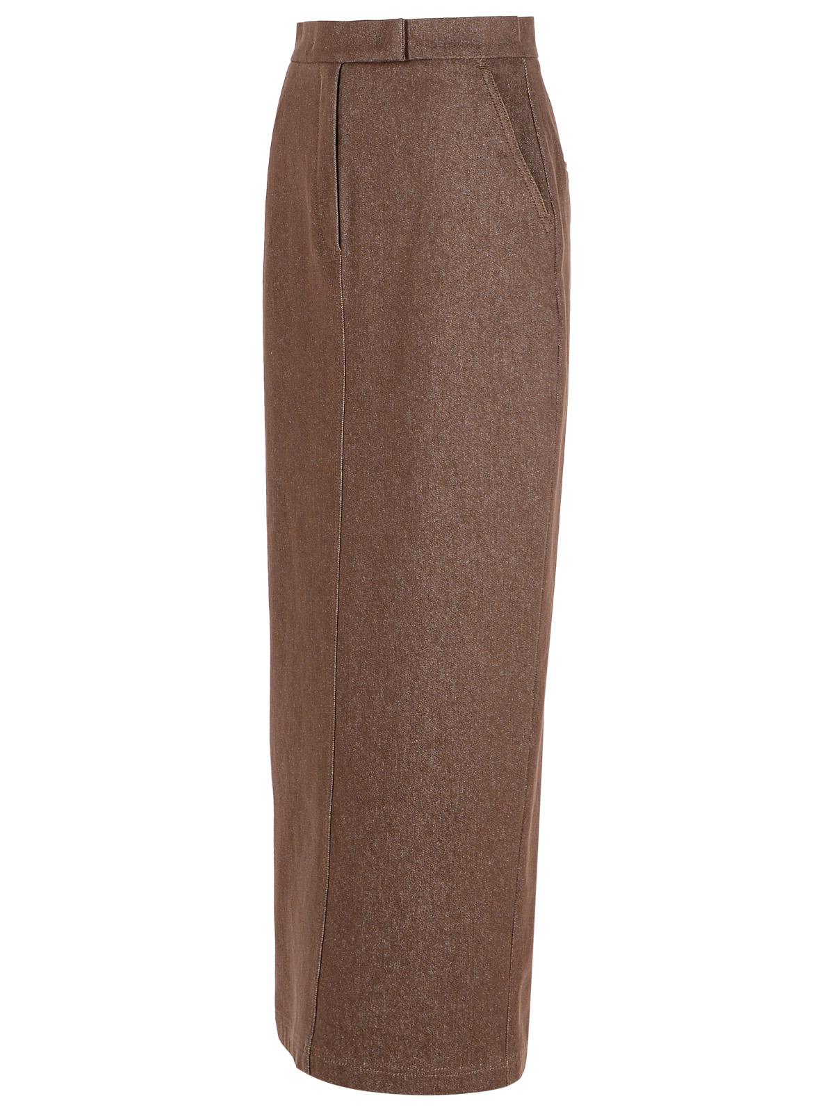 Max Mara Women's Pianosa - Denim-effect Cotton Skirt In Brown