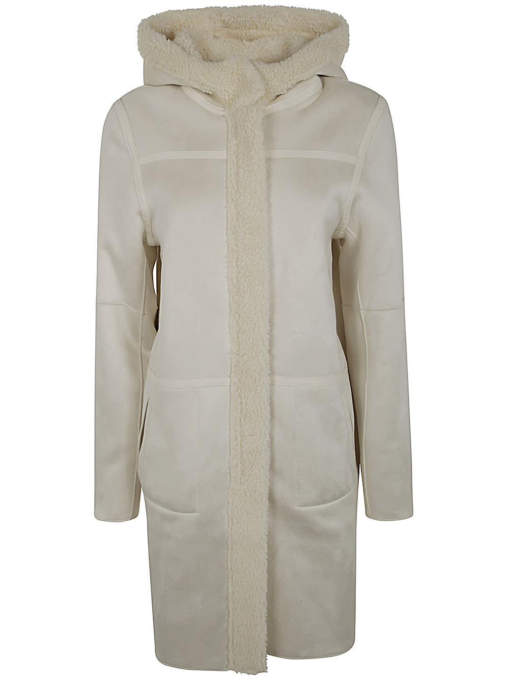 Shop Betta Corradi Reversible Zip Coat In Off White