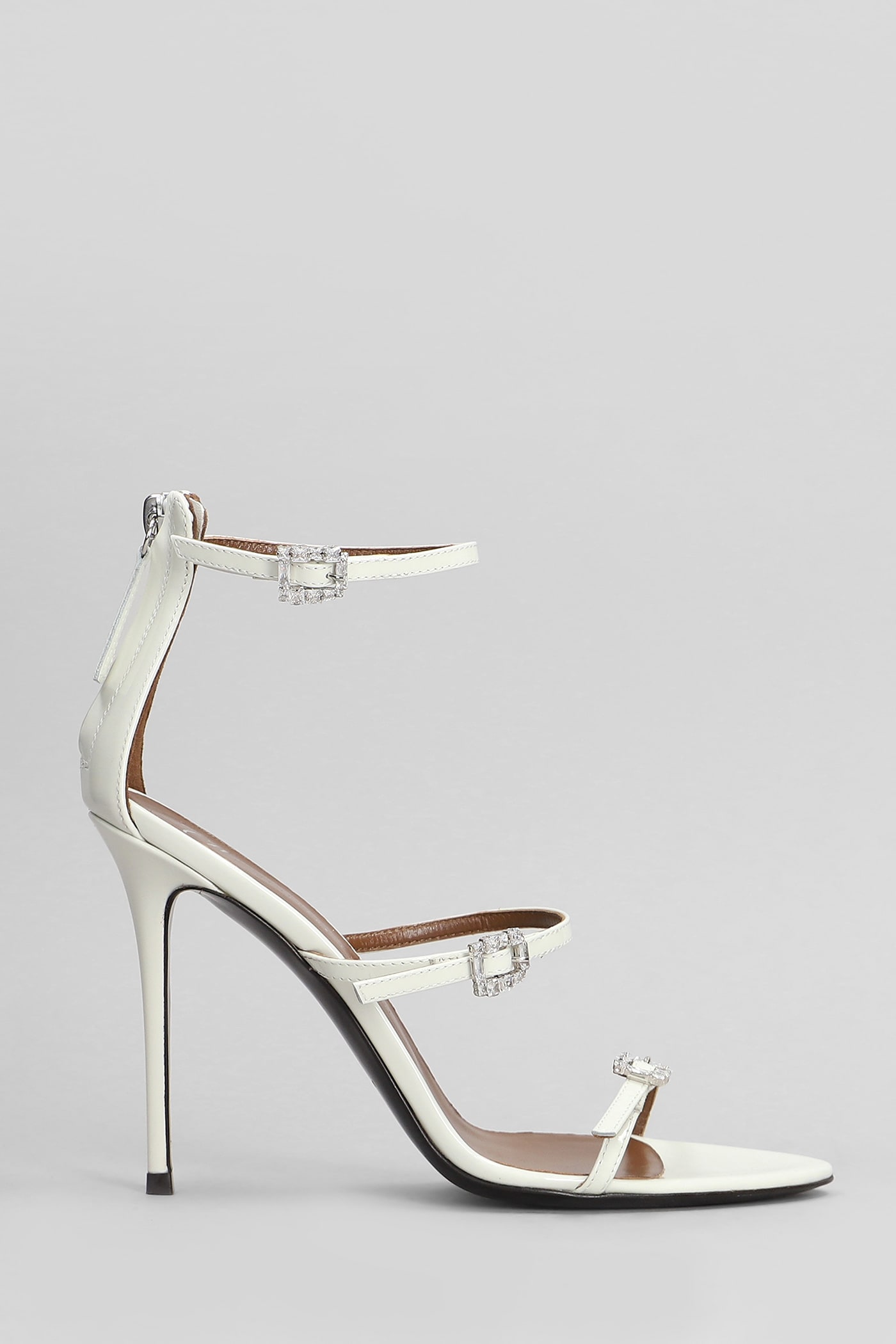 Sandals In White Patent Leather