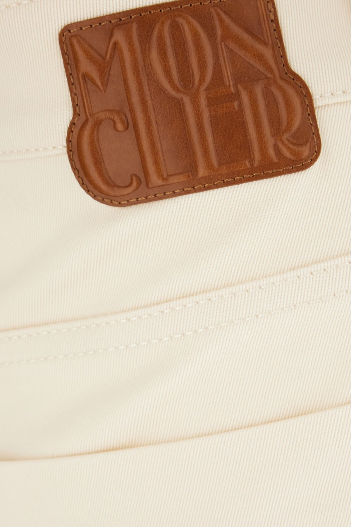Moncler Cotton Bermuda Shorts Belt Loops In Panna