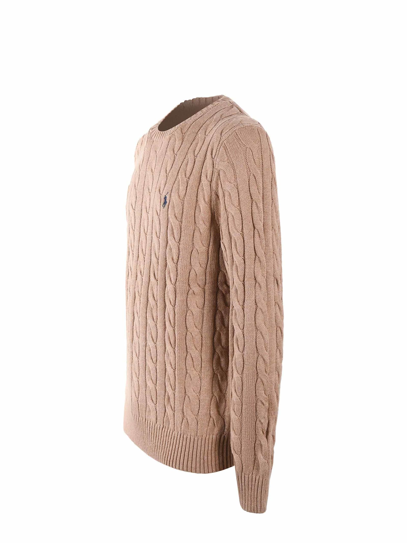 Shop Polo Ralph Lauren Warm Cotton Sweater In Camel