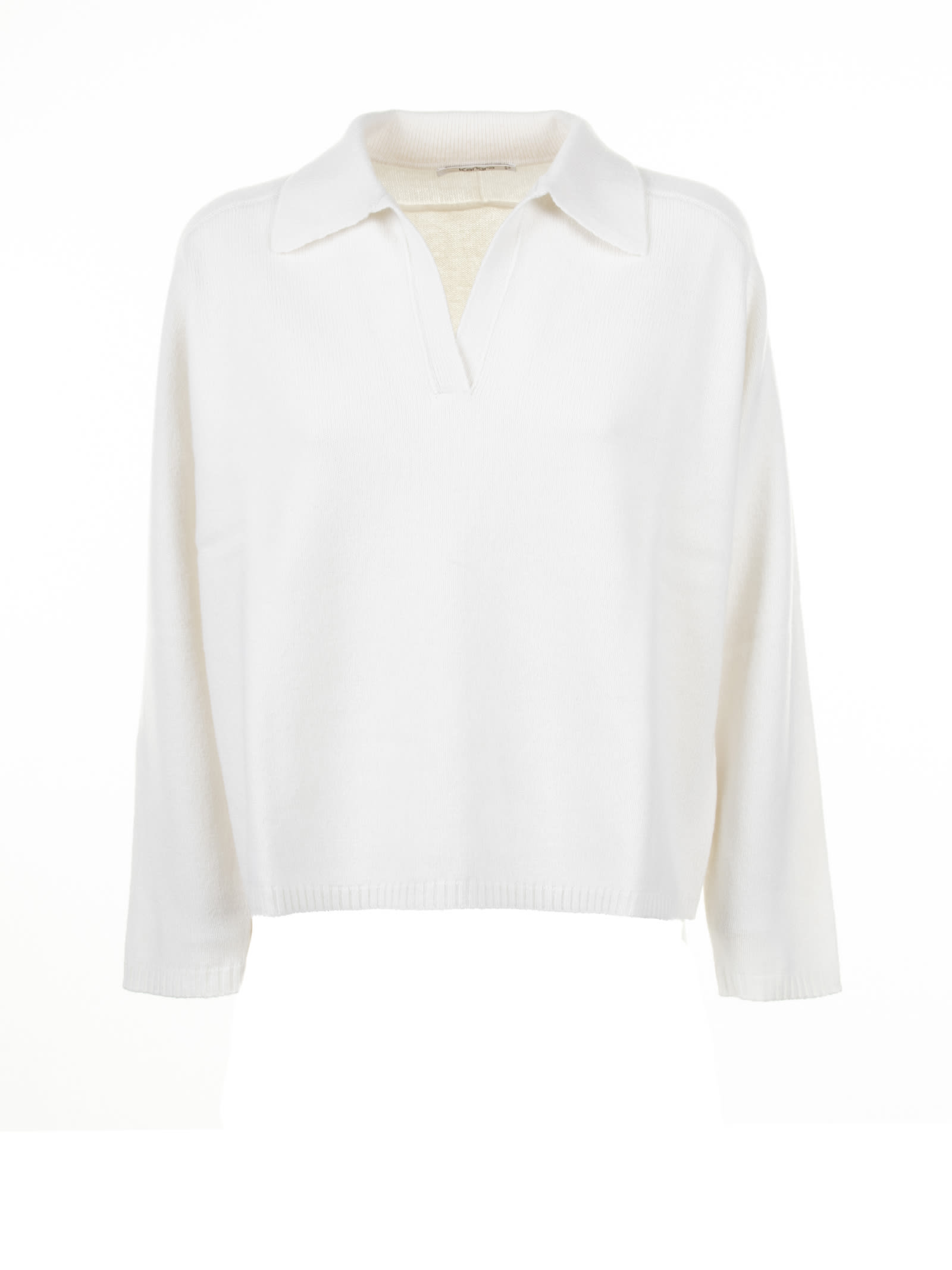 Kangra White Merino Wool Polo