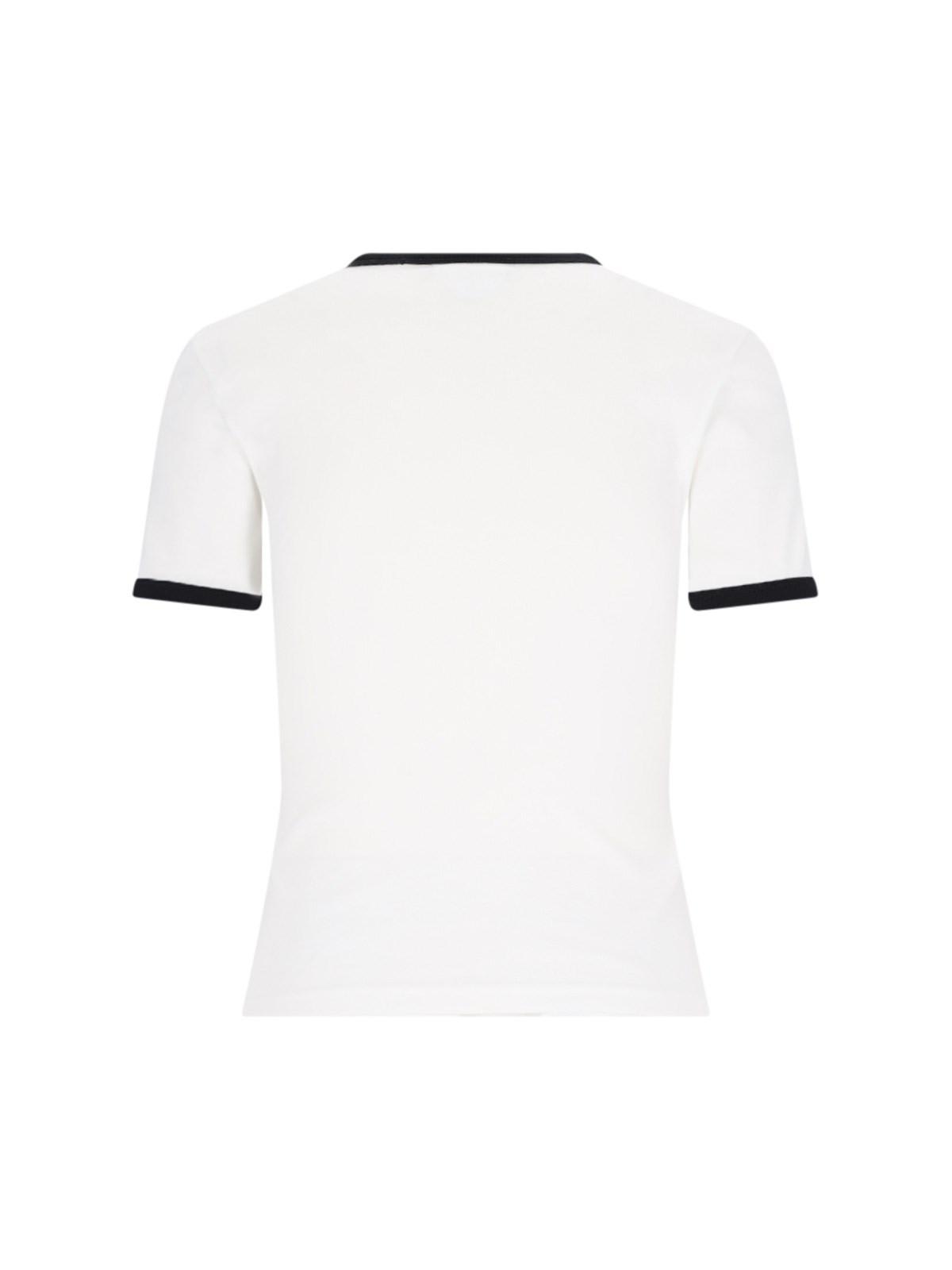Shop Courrèges Logo T-shirt In Heritage White/black