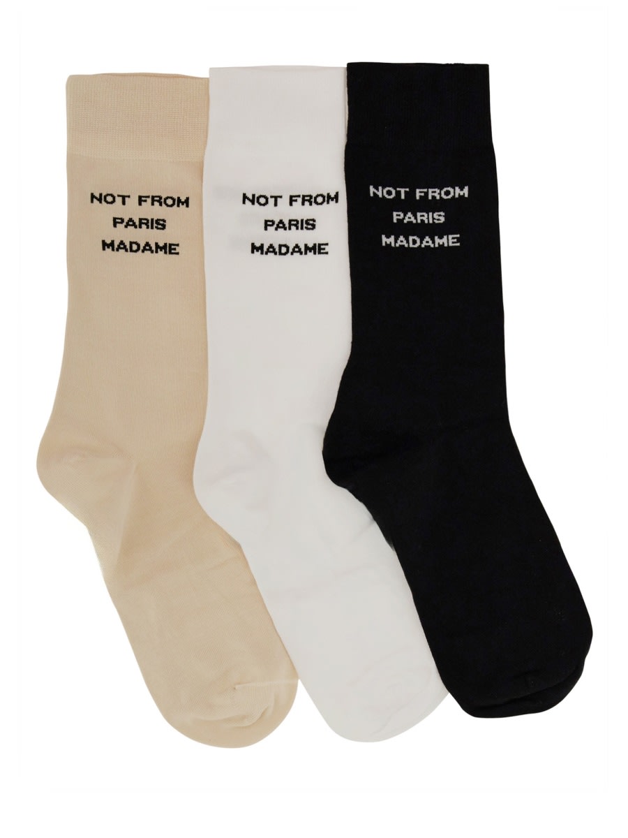 Drôle De Monsieur Pack Of Three Socks In Multi