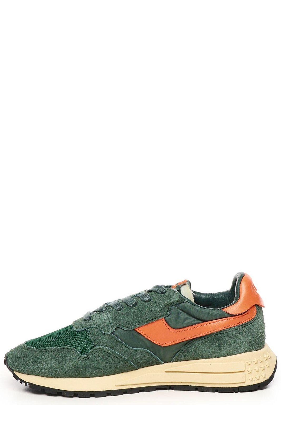 Autry Reelwind Low Green Sneakers With Logo In Green