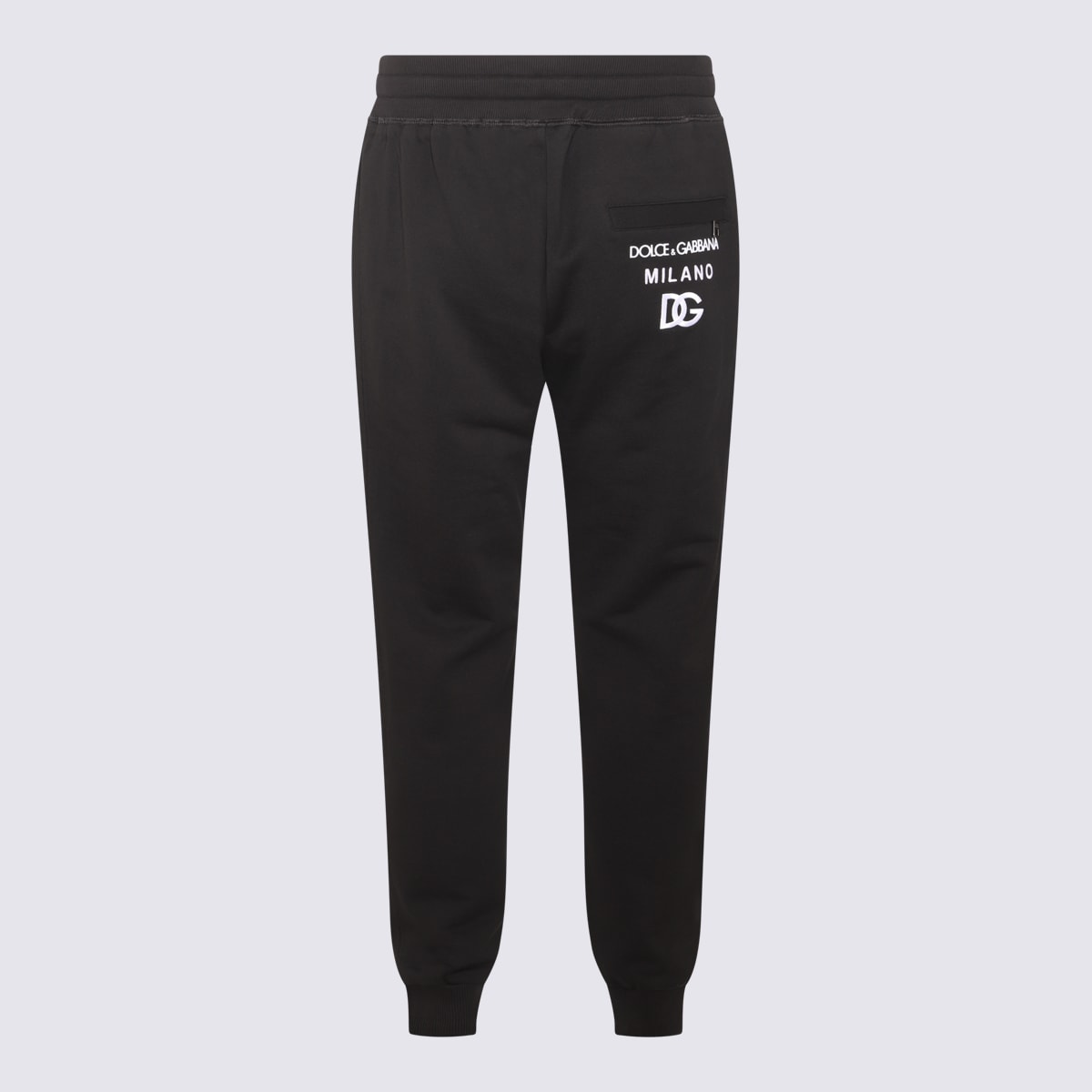 Shop Dolce & Gabbana Black And White Cotton Essentials Track Pants