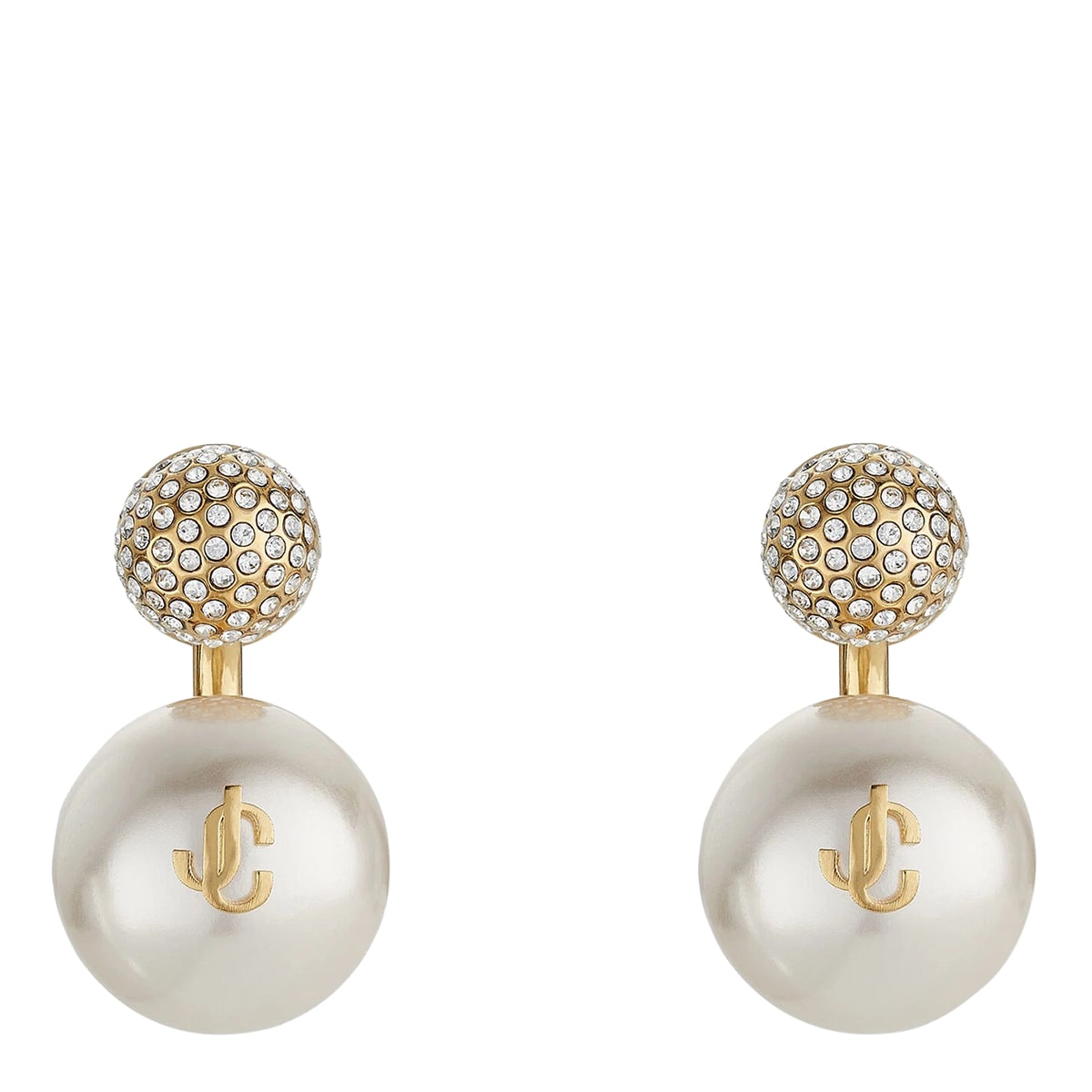 Shop Jimmy Choo Auri Earrings In White