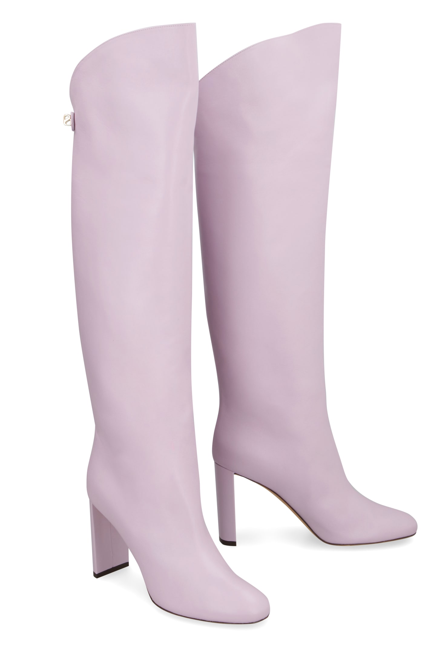 Shop Maison Skorpios Adriana Leather Boots In Lilac
