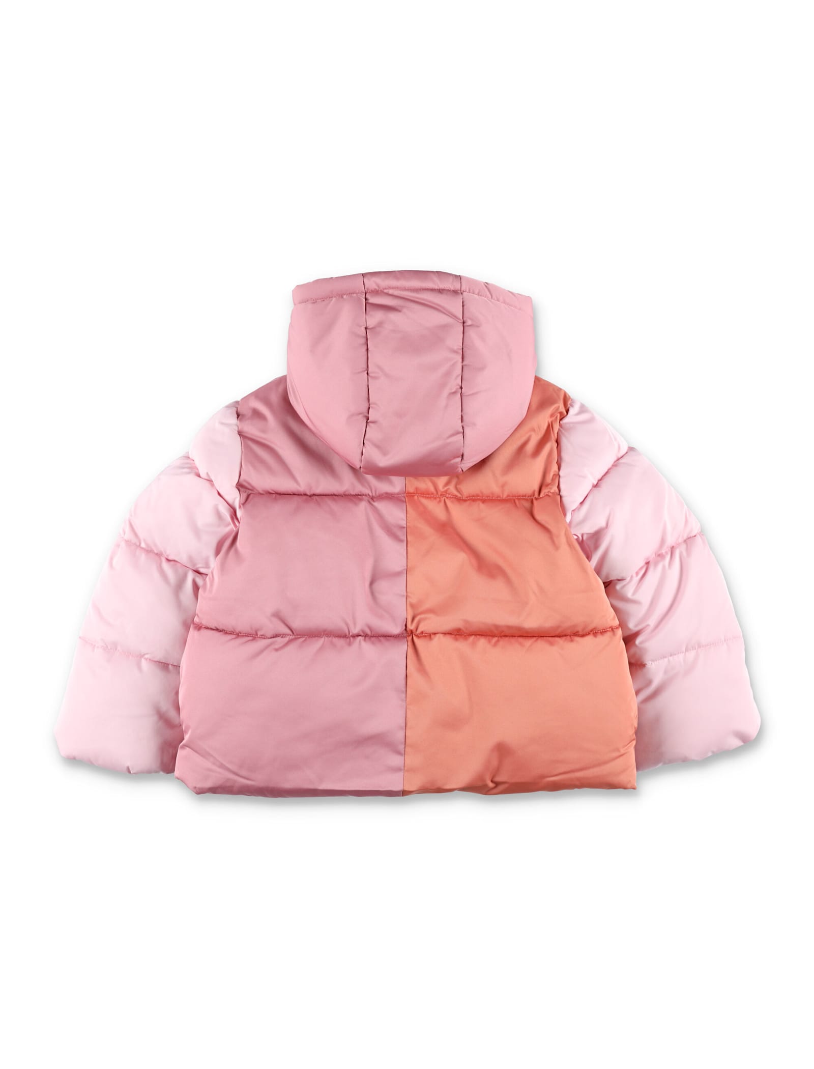 Stella Mccartney Kids Contrast Panel Puffer Coat In Multi