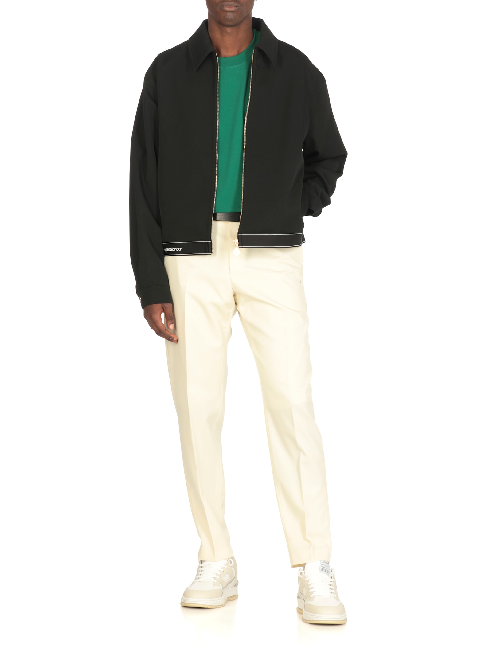 Casablanca Tailored Wool Jacket With Contrasting Logo In Black
