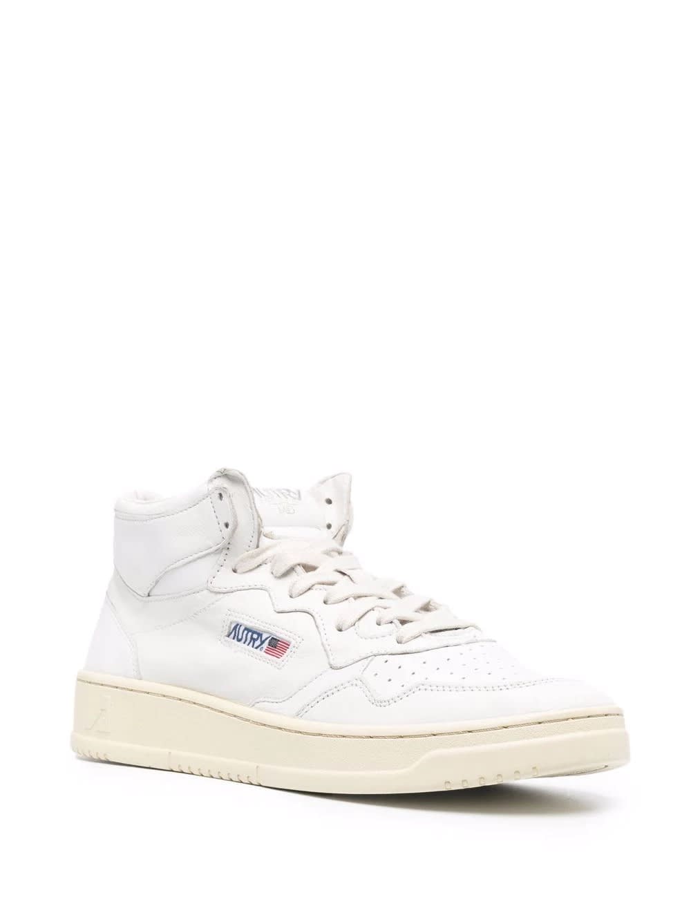 Shop Autry Medalist Mid Sneakers In White Leather