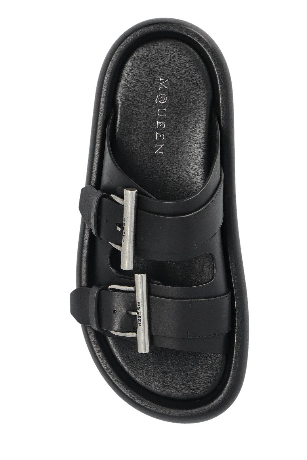 ALEXANDER MCQUEEN DOUBLE BUCKLE SLIP-ON SLIDES 