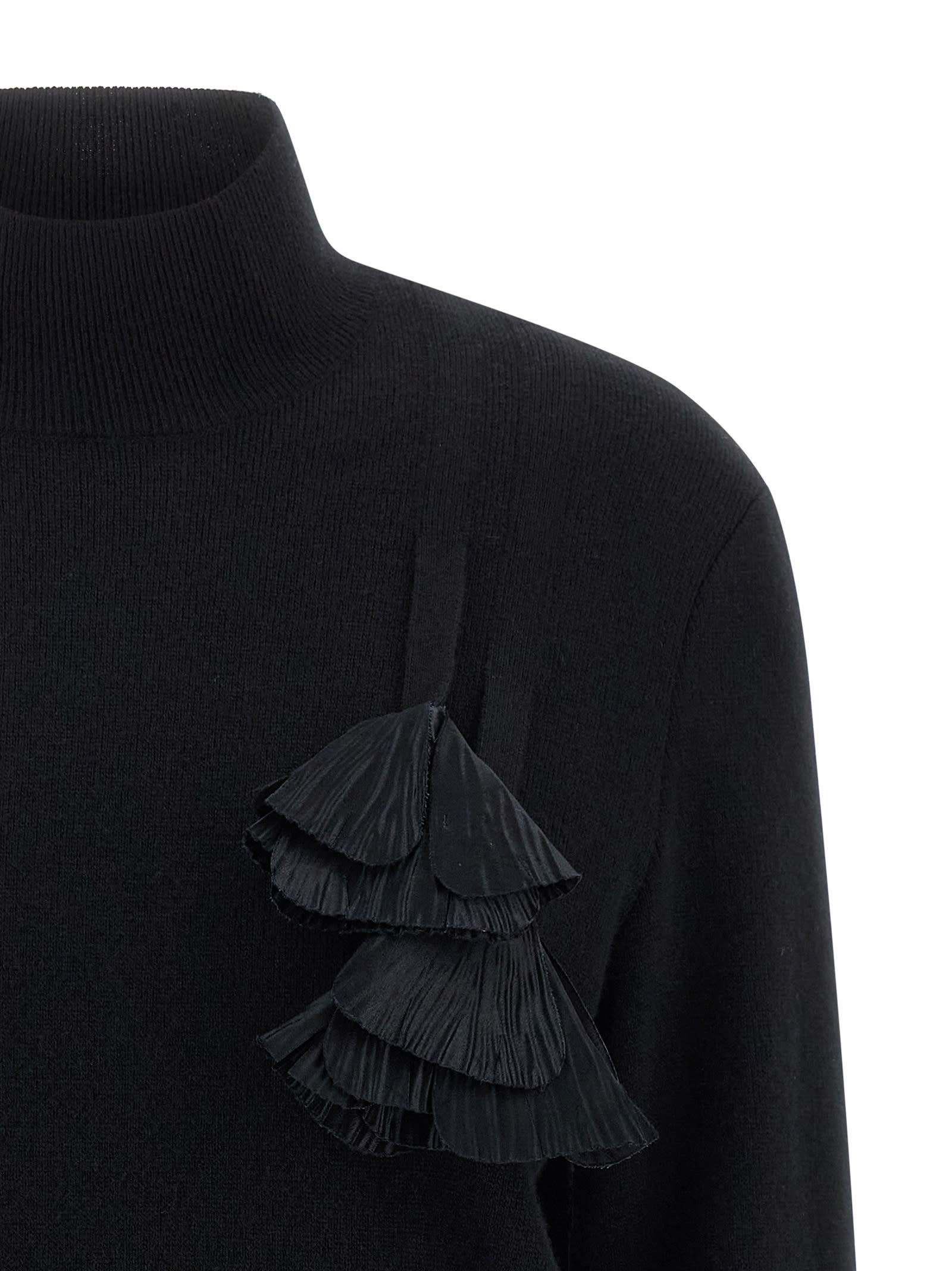 Ferragamo Floral Insert Sweater Sweaters And Cardigans Black In Black