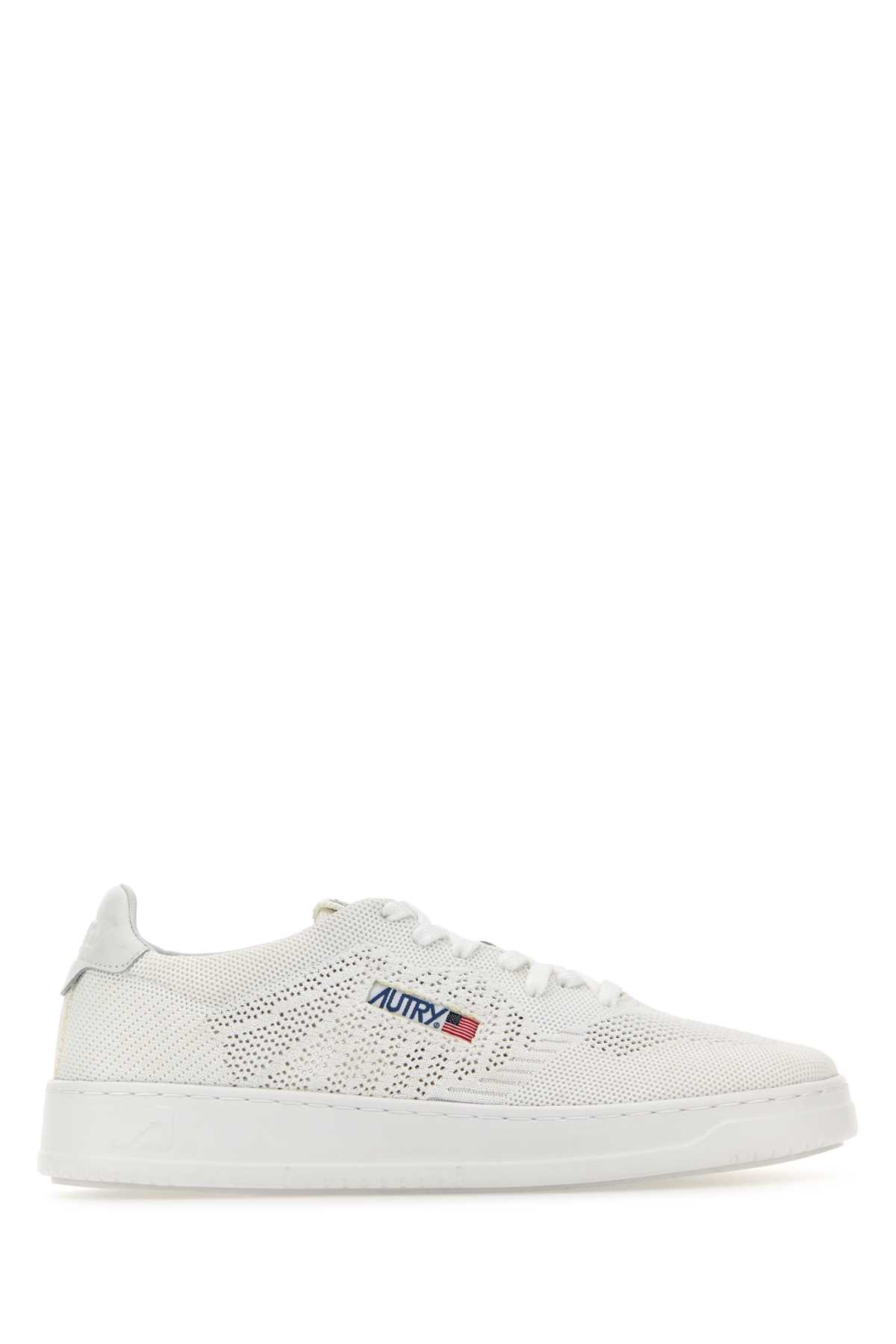 Shop Autry White Fabric Easeknit Sneakers