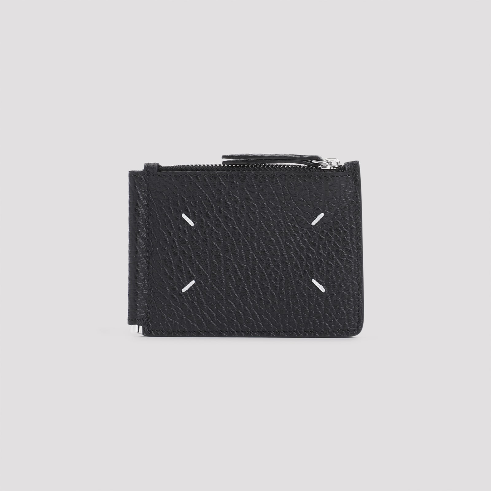 Shop Maison Margiela Slim 2 Pincer Wallet In Black