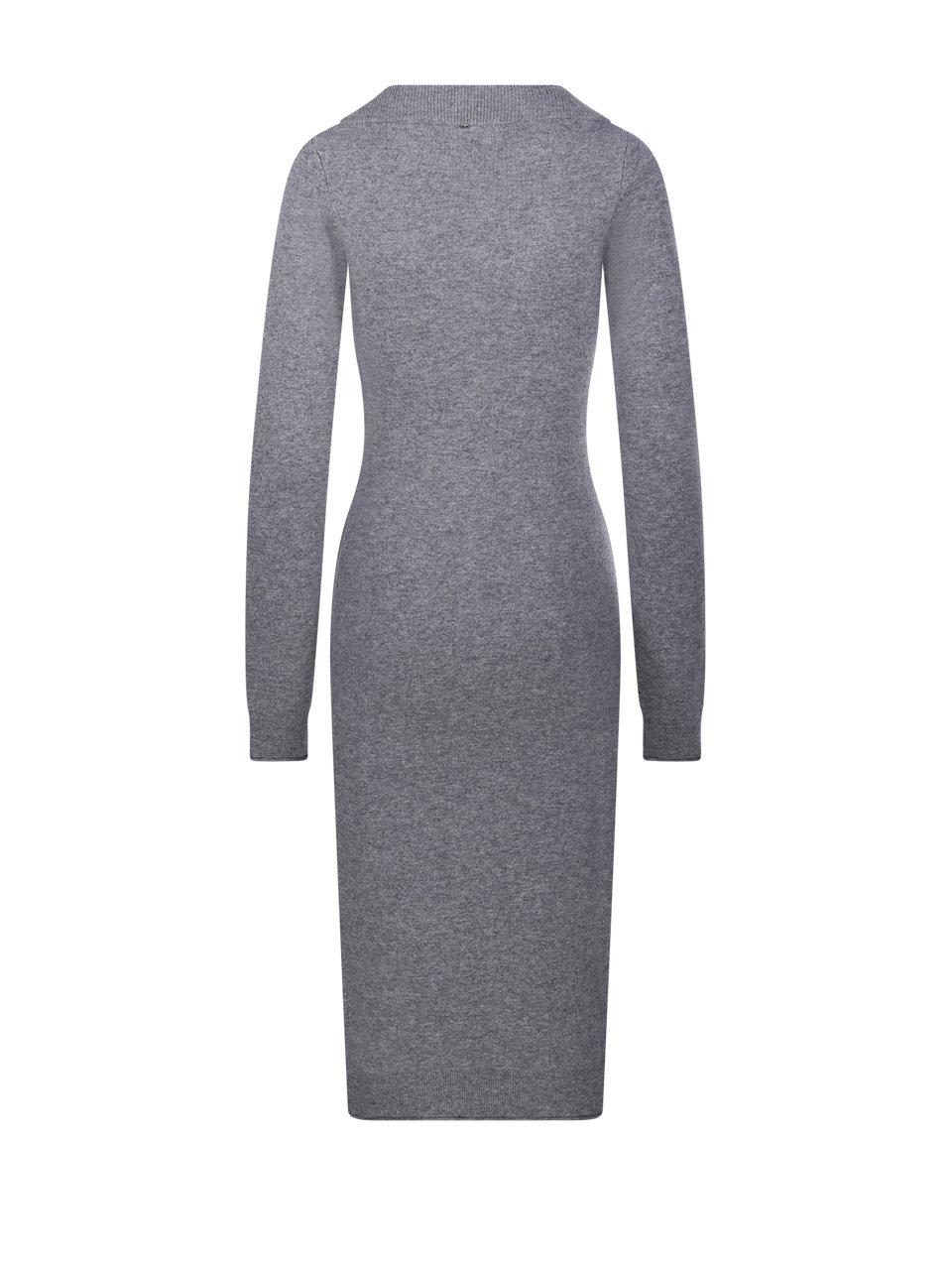 Shop Sportmax Angizia V-neck Long-sleeved Dress In Grey