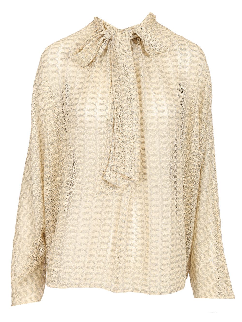 Missoni Two-tone Lace Blouse In Brown