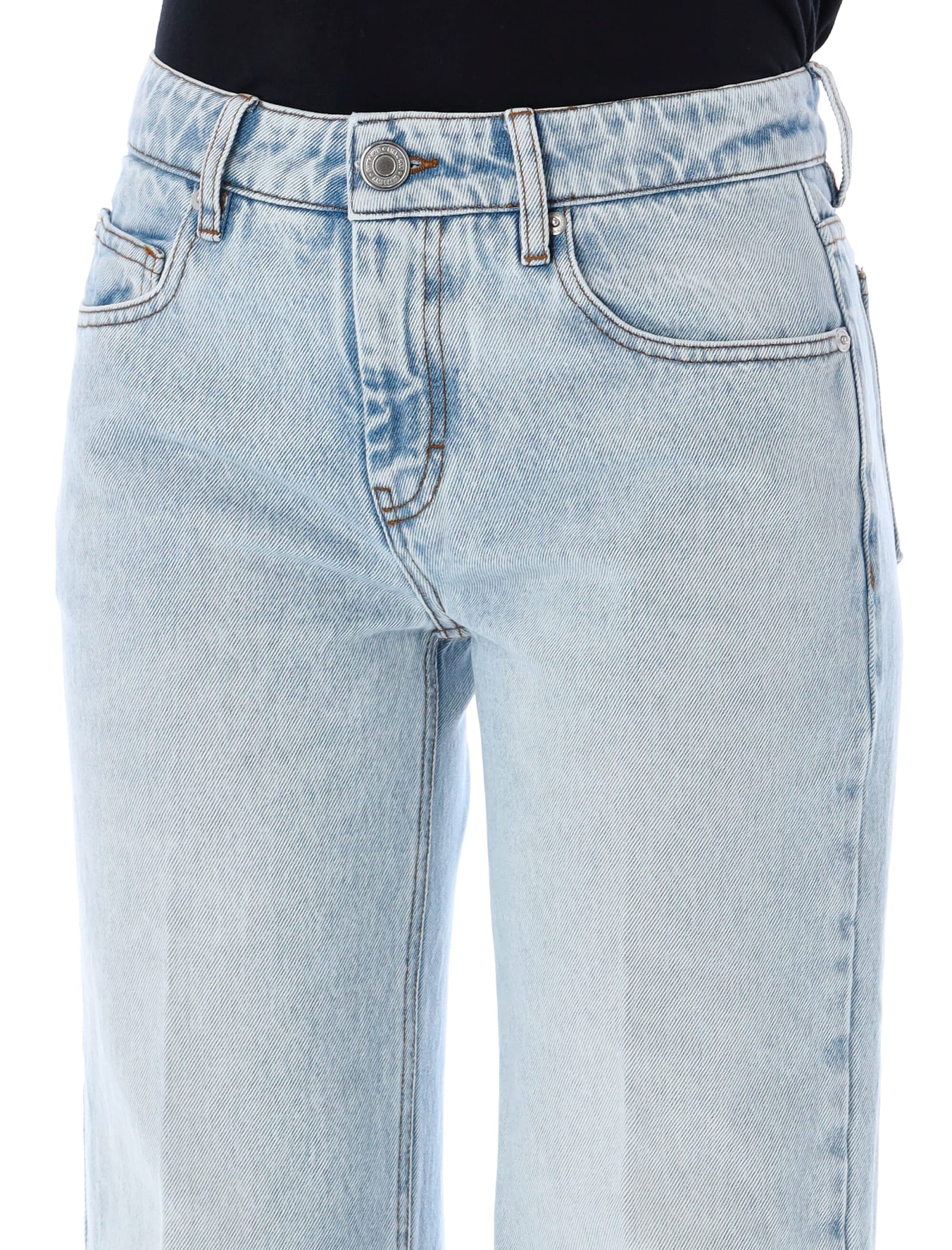 Shop Ami Alexandre Mattiussi Flared Denim Jeans In Light Blue