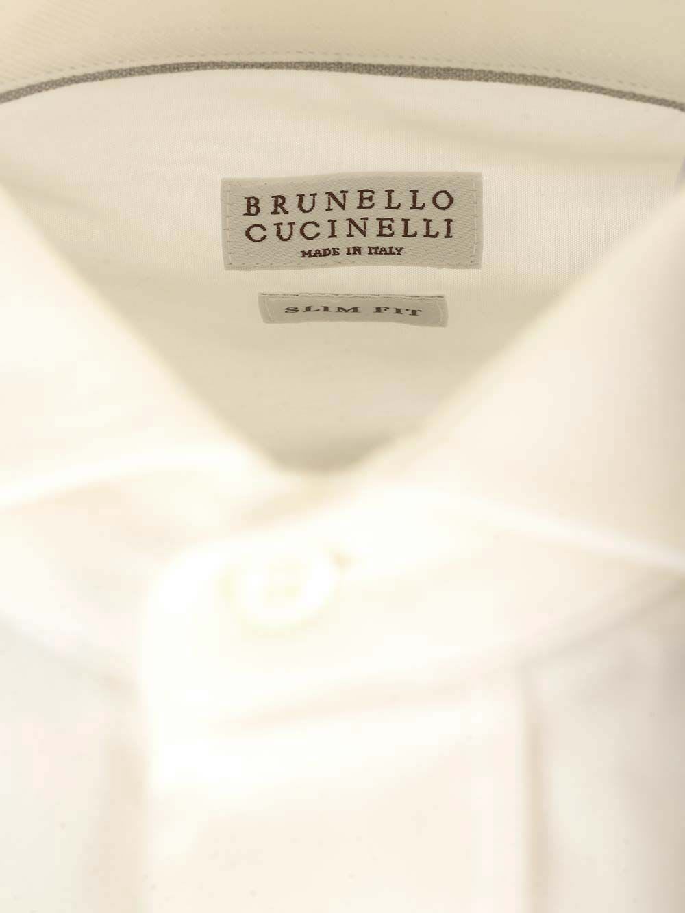 Shop Brunello Cucinelli Slim Fit Shirt In Beige