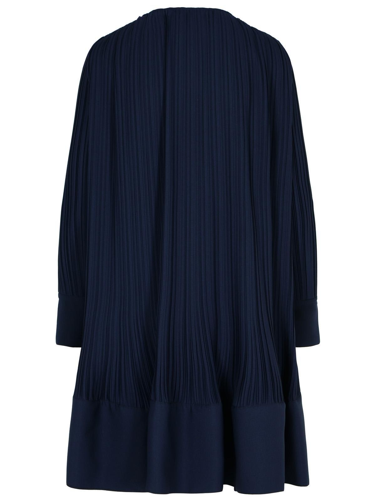 LANVIN FLARED HEM PLEATED MIDI DRESS 