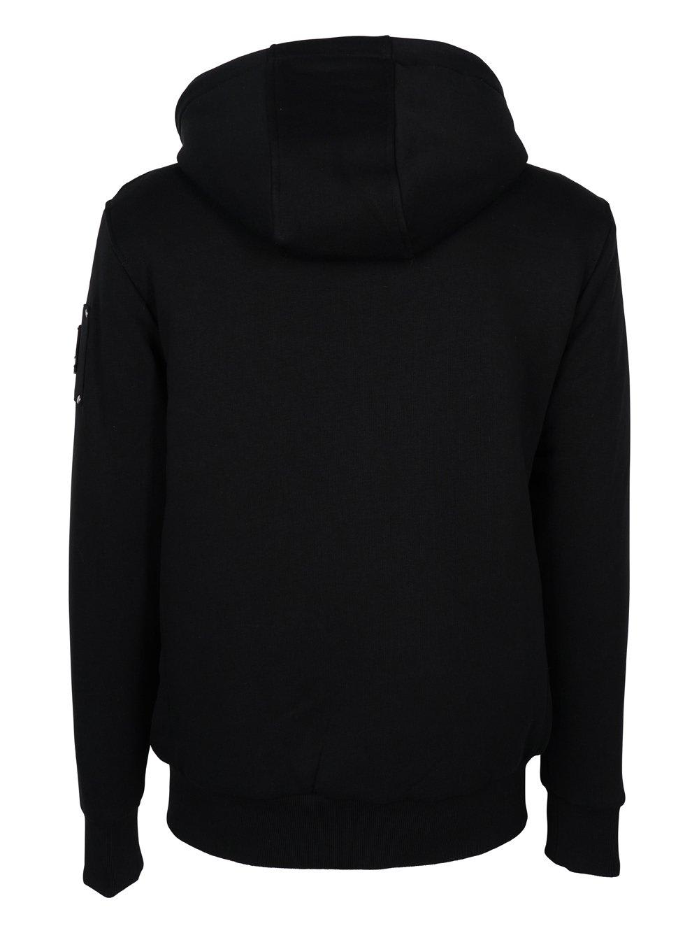 Moose Knuckles Zip-up Drawstring Hoodie In Black