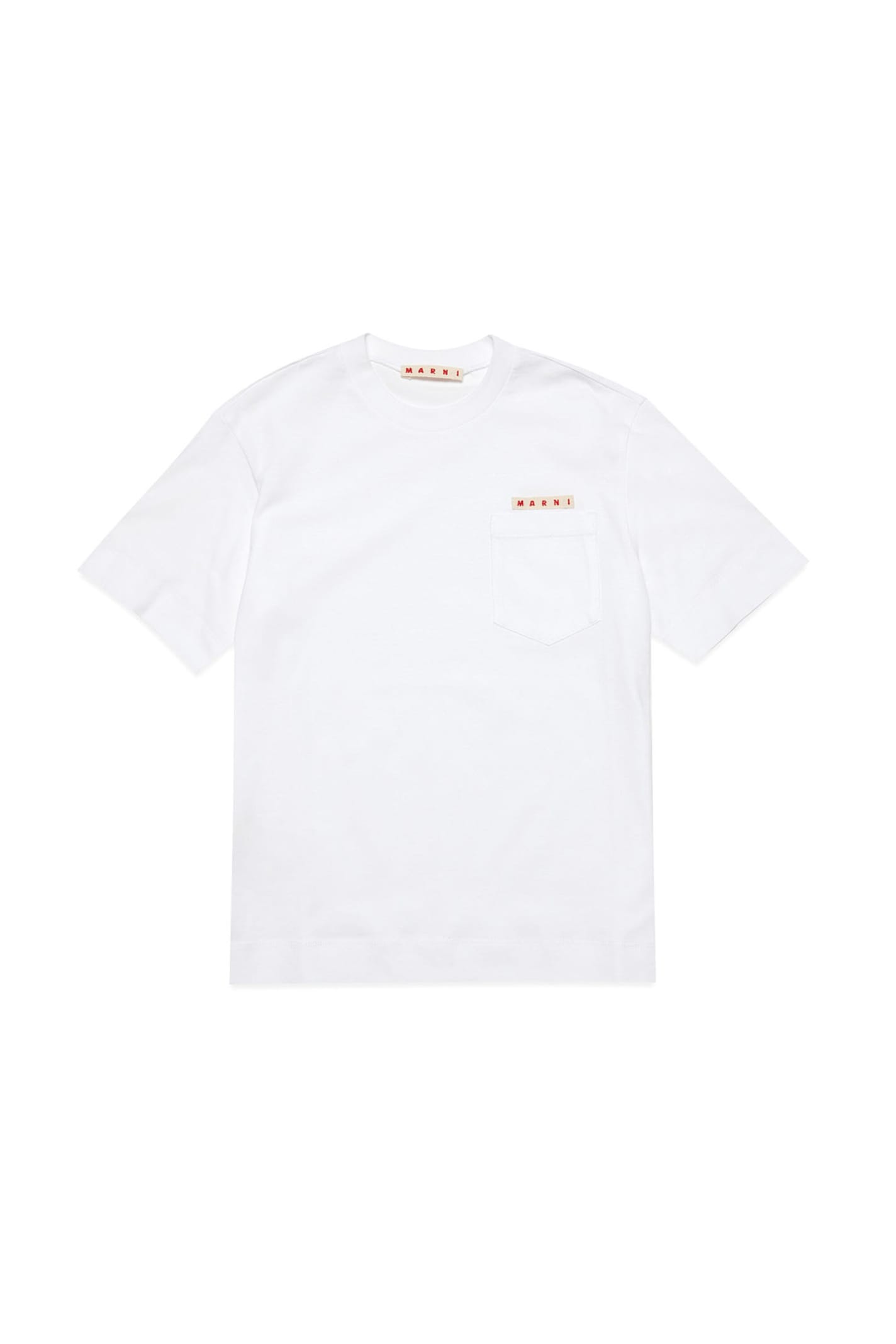 Marni Kids' Mt171u T-shirt  T-shirt With Pocket And Logo In White